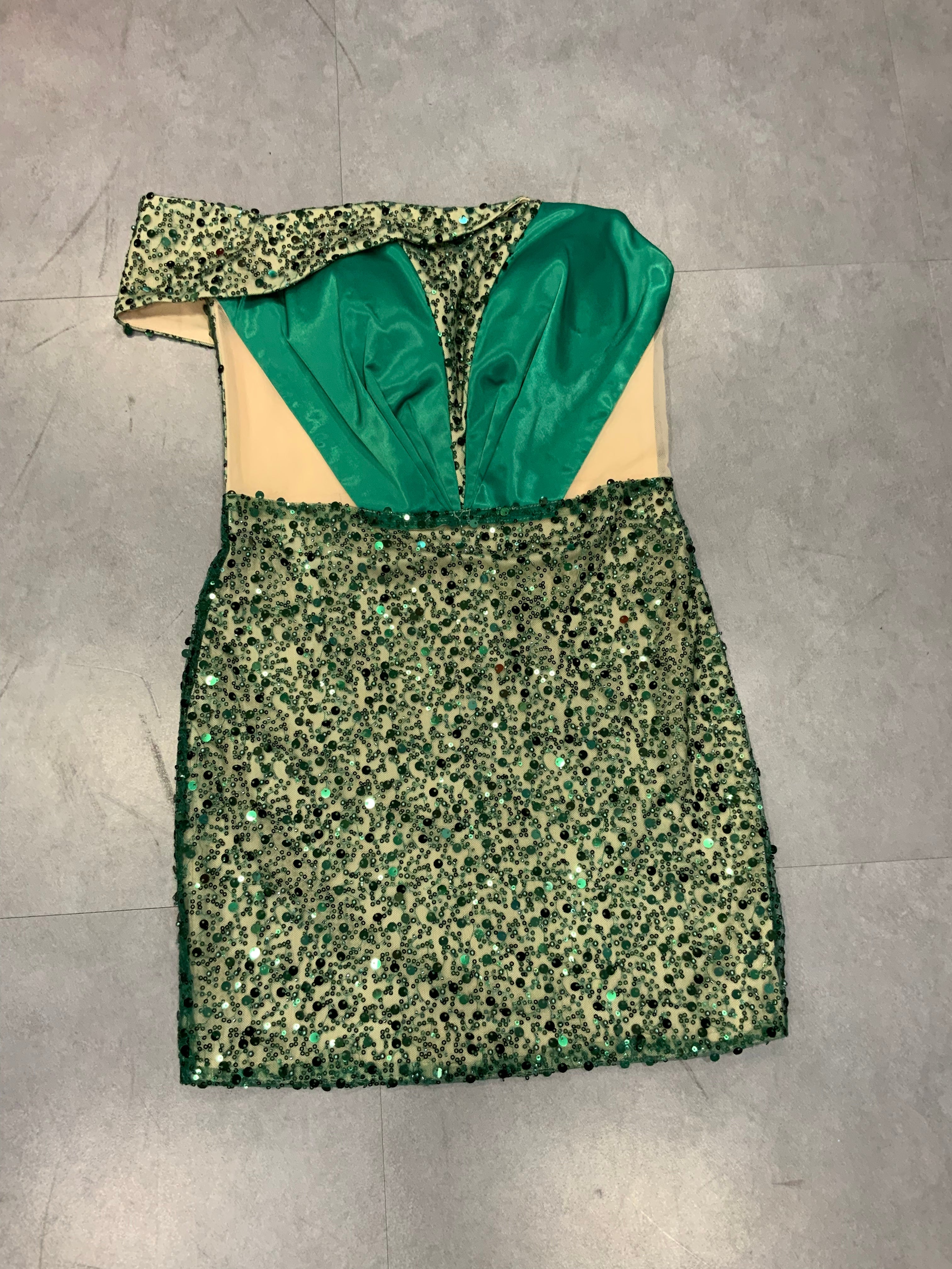 Green Sequins Party Bodycon Dress