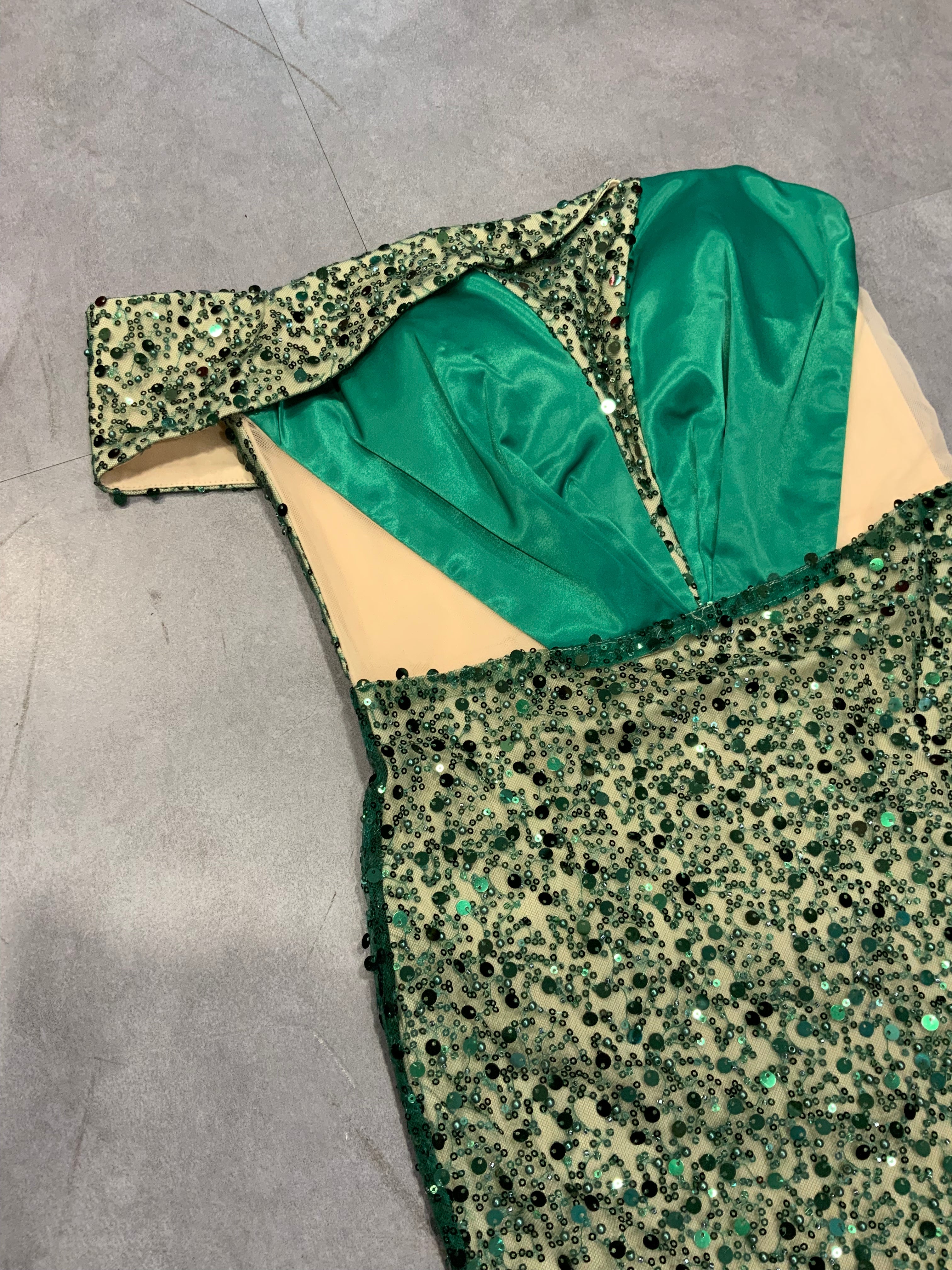Green Sequins Party Bodycon Dress