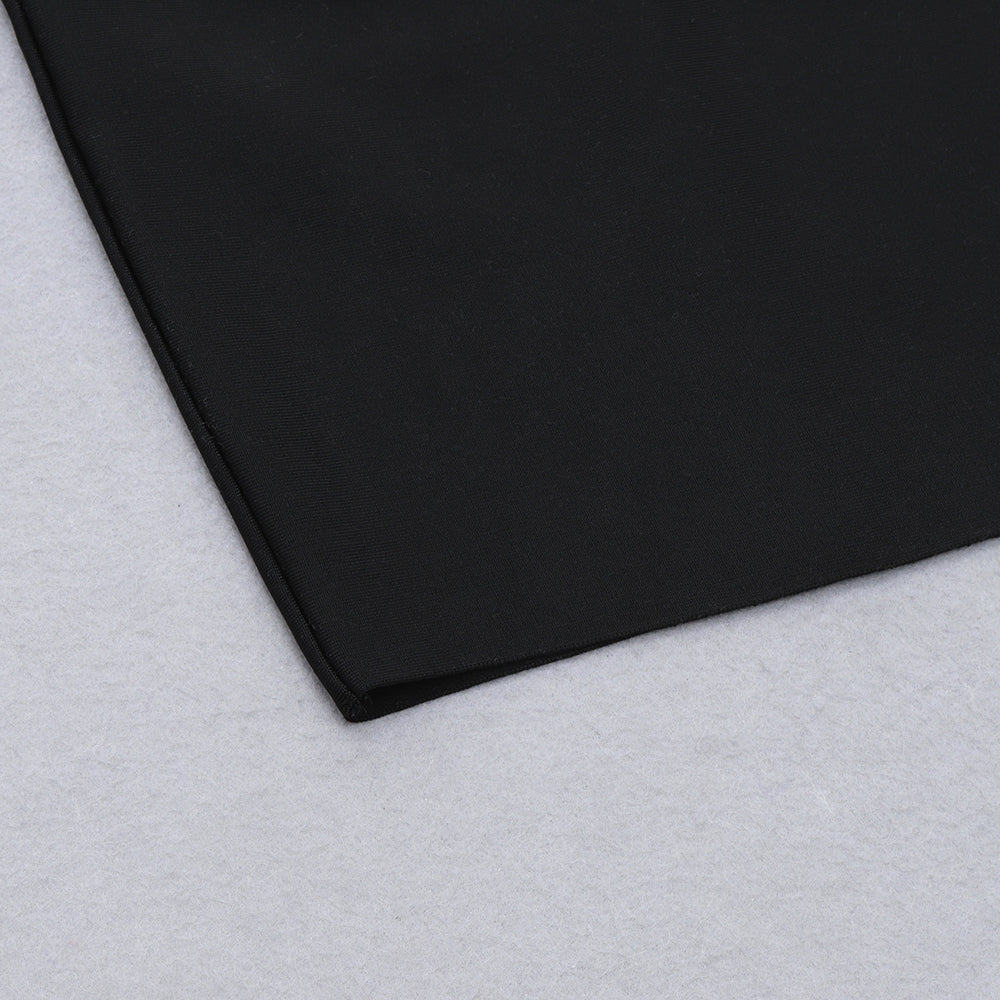 Square Collar Long Sleeve Plain Midi Bandage Dress