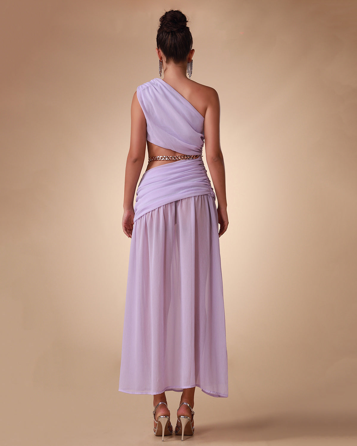 Lavender Split Chain Maxi Dress